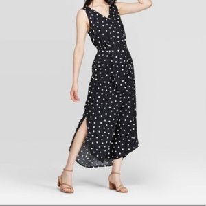 Polka Dot Tie Waist Dress